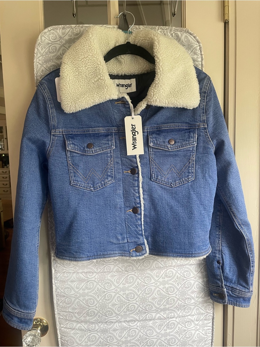 Vintage Wrangler Denim Jacket with Sherpa trim NWT